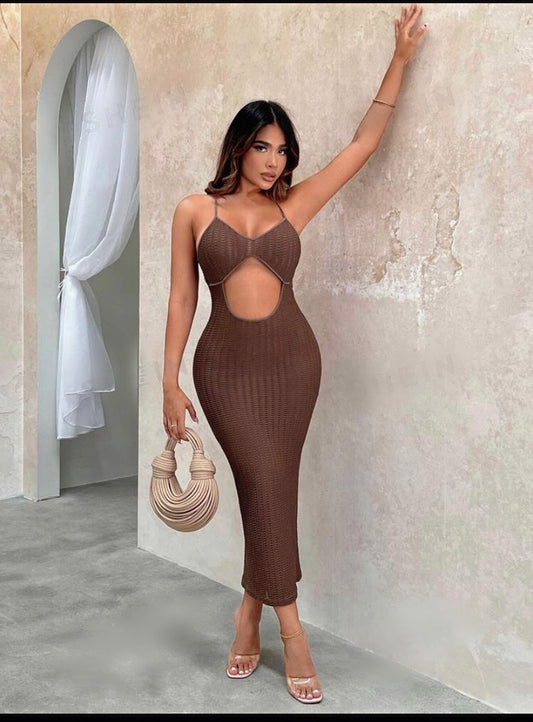 Chocolate Cutout Maxi dress